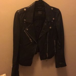 Zara Leather Biker Jacket XS